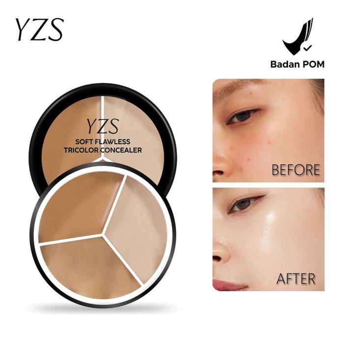 Gambar YZS Soft Flawless Tricolor Concealer Makeup Base 3 Warna Tahan Lama & Waterproof - Alas Bedak Tahan Lama Cakupan Penuh dari YZS Beauty undefined Tokopedia