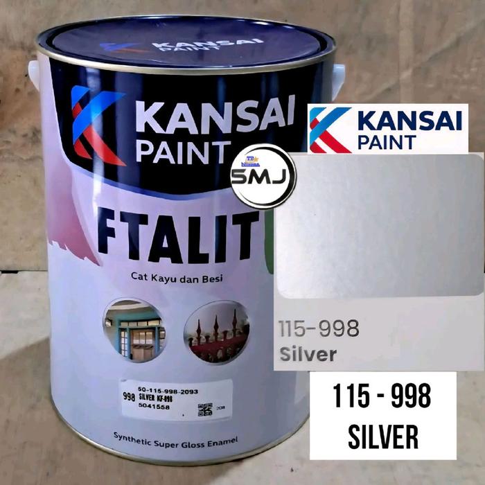 Gambar FTALIT 5kg Warna Gloss Warna Doff Ftalit Silver Cat Minyak Kayu Besi 5kg Ftalit Kansai Paint GLN 5kg - Silver 998 dari Blizzaa SMJ Pusat undefined Tokopedia