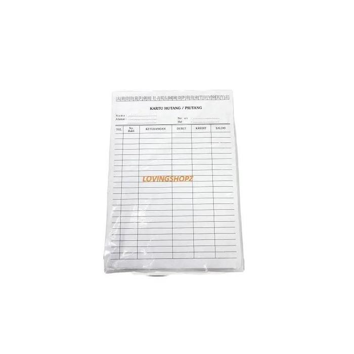 Gambar Kartu Hutang Piutang Ukuran Kecil warna putih Stationery Alat Paper dari Lovingshopz undefined Tokopedia