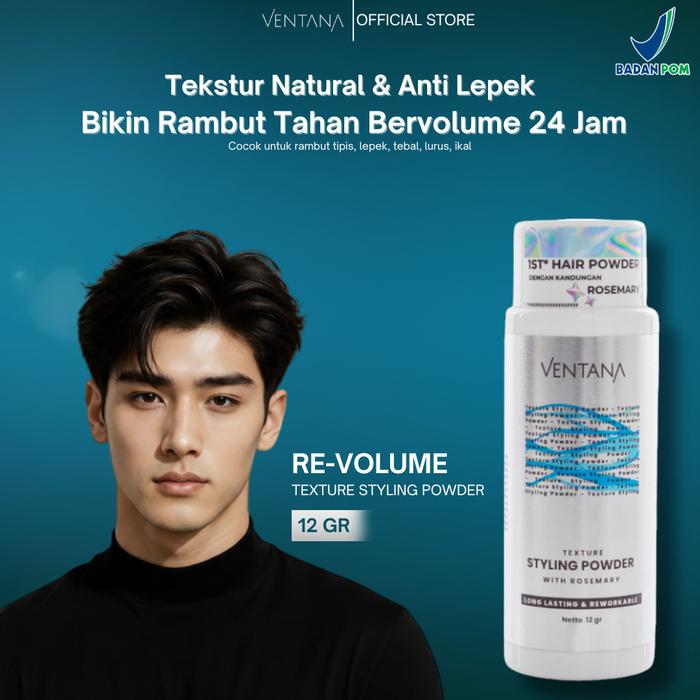 Gambar Ventana Texture Styling Powder With Rosemary 12 gr Free Sisir Scalp - Hair Powder Pria Bubuk Penata Rambut Pria Wanita Tidak Berminyak Styling Pomade Minyak Rambut Anti Lepek & Kering dari Ventana Hair Styling Care undefined Tokopedia