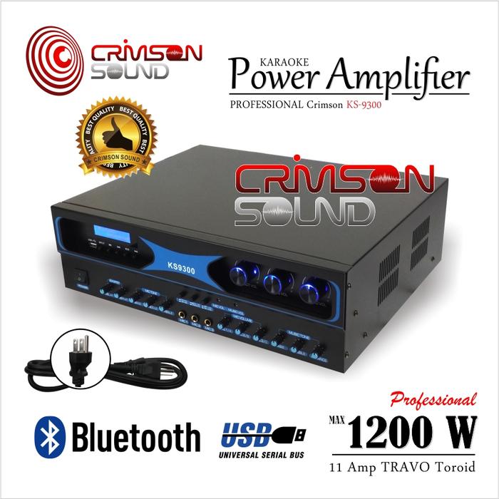 Gambar POWER AMPLIFIER CRIMSON KS - 9300 PREMIUM KARAOKE HIFI BLUETOOTH USB dari Crimson Sound undefined Tokopedia