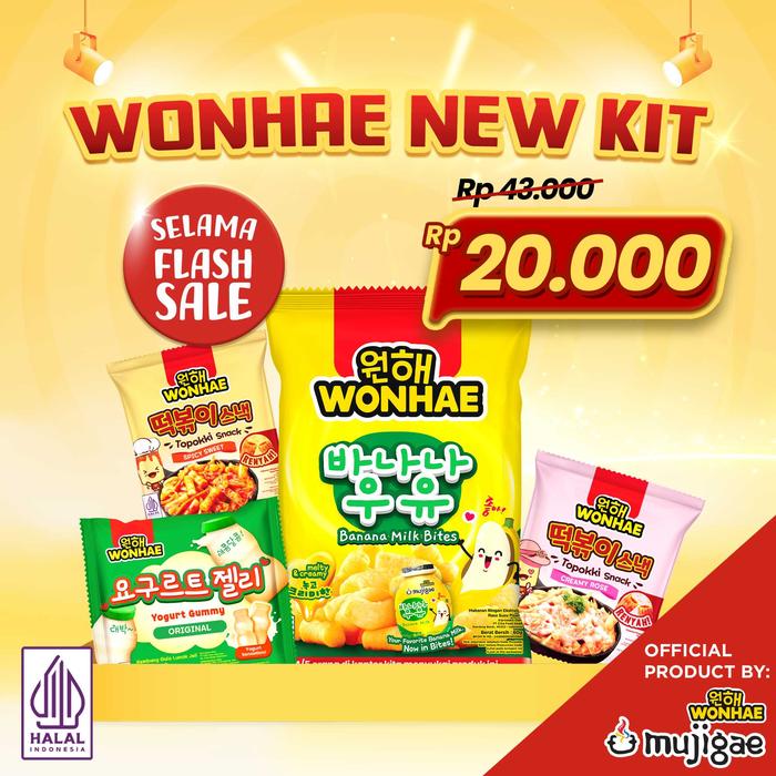 Gambar Mujigae by Wonhae New Kit - [Banana Milk Bites, Topokki Snack, Yoghurt Gummy] dari Mujigae by Wonhae undefined Tokopedia