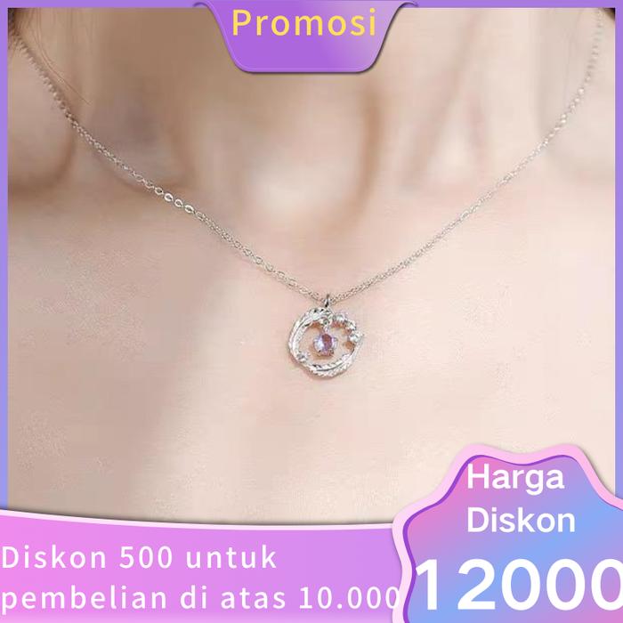 Gambar Kalung Wanita Liontin Bulu dan Permata Mewah Dan Elegan dari ANNA LILY BEAUTY undefined Tokopedia