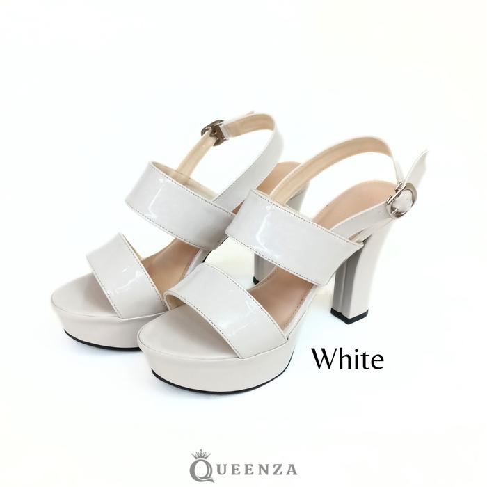 Gambar Sandal High Heels Wanita Queenza Livia Hak Tinggi 11cm untuk Acara Pesta Sendal sepatu  heels sepatu high - WHITE, 36 dari queenza store bekasi undefined Tokopedia