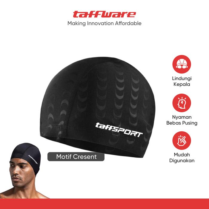 Gambar TaffSPORT Topi Renang Dewasa Penutup Kepala Polyester Swim Cap - TS283 - Cresent dari Taffware Official Store undefined Tokopedia
