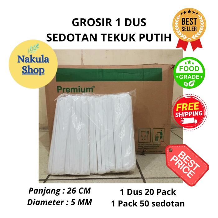 Gambar GROSIR 1 DUS Sedotan Plastik Tekuk Putih / Sedotan Higienis Steril Bungkus Kertas dari Nakula Jaya Grosir undefined Tokopedia