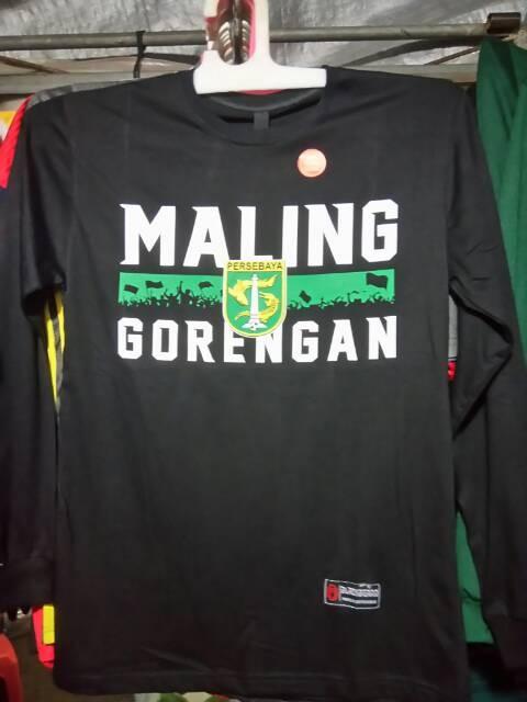 Gambar Kaos Bonek Lengan Panjang Maling Gorengan Versi AREMA JANCOK Hitam Terbaru 2020 dari Oley Romeny undefined Tokopedia