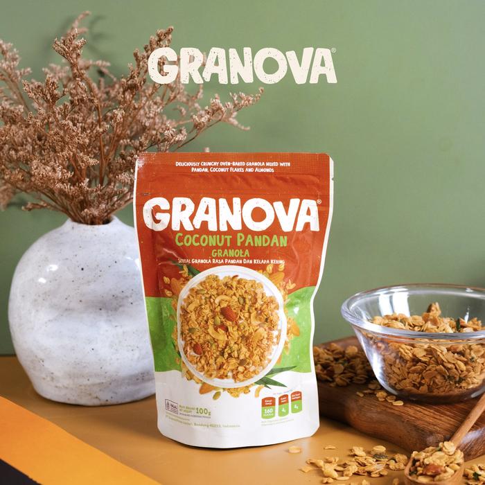 Gambar Granova - Granola Coconut Pandan (Gula Aren & Almond) 100gr / 270gr - Sereal, Sarapan Sehat, Halal - 100 Gram dari granovaid undefined Tokopedia
