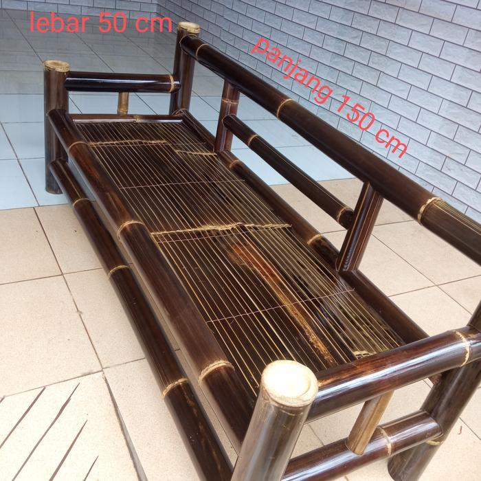 Gambar BALE BAMBU HITAM/ KURSI SANTAI/ BANGKU TERAS dari marsadi undefined Tokopedia