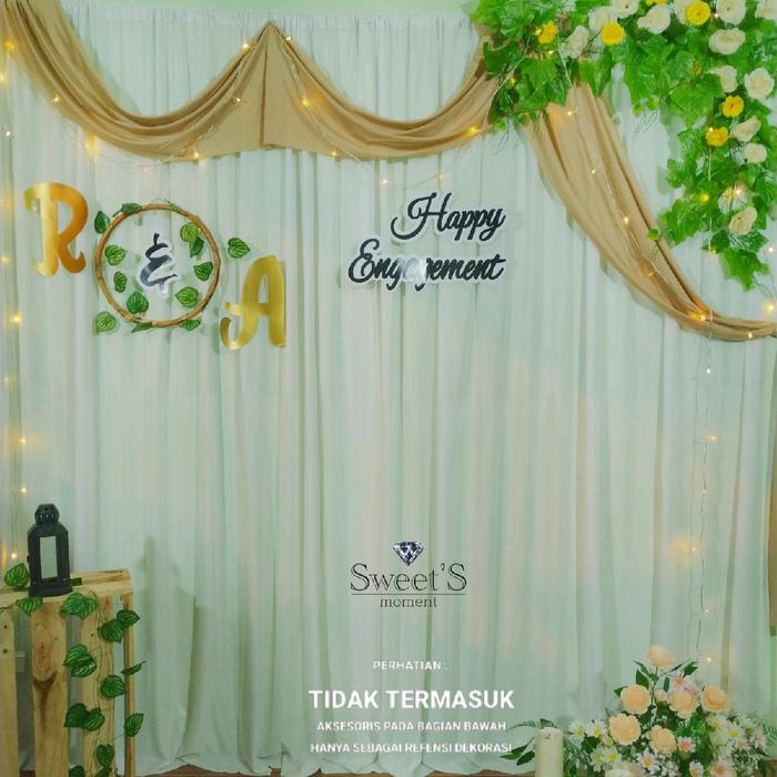 Gambar Dekorasi backdrop lamaran nikahan lengkap ukuran 2.5X2.2M - MOCCA, KAIN SAJA dari Sweetmomentdekorasi undefined Tokopedia