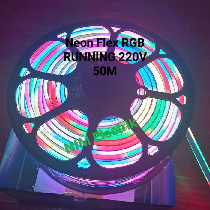 Gambar Lampu Neon Flex RGB RUNNING 220V Outdoor/ Strip Light RUNNING (Berjalan) 220V 50M dari NfM Electrik undefined Tokopedia