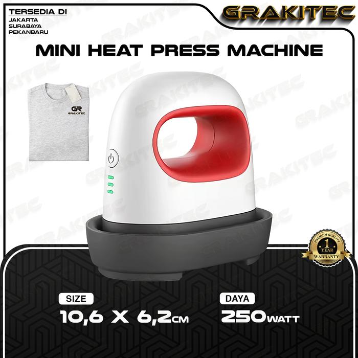 Gambar Grakitec Mesin Heat Press Mini Sablon Tote Bag Kaos, Logo, Topi (Sablon Press Logo, Kaos, Lengan, Saku Baju, Topi, Sepatu, Kerah, Jacket, Hoodie, Tote Bag ) dari Grakitec undefined Tokopedia