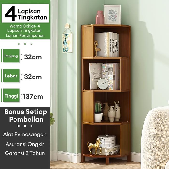 Gambar LOVE Rak buku Rak Sudut Kayu Lemari Penyimpanan Ruang Tamu Kamar Kantor Tinggi Berputar 360 rak susun multifungsi (Cocok Helm) Rak Buku Minimalis Lemari Buku Serbaguna - 4L 32*32*137CM dari LOVELY HOME1 undefined Tokopedia