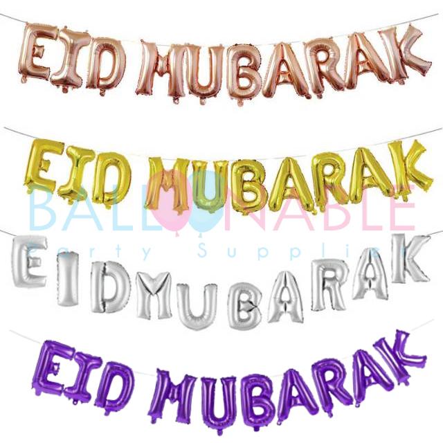 Gambar Balon Foil Huruf EID MUBARAK Set 40cm - EID MUBARAK ROSEGOLD dari Balloonable undefined Tokopedia