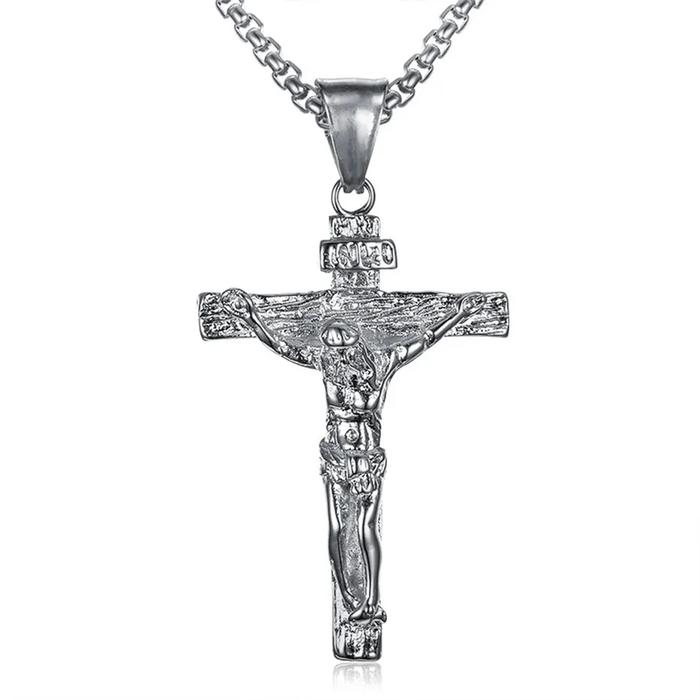 Gambar Kalung Salib Yesus Pria Katolik - Kalung Salib Corpus Titanium Asli Anti Karat - Silver dari NICCO RAVI TAMPUBOLON undefined Tokopedia
