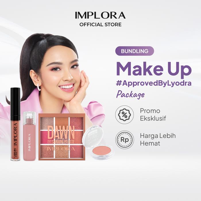 Gambar Make Up #Approvedby Lyodra Package | Set Bibir Eyeshadow - DuskyNude+DreamPeach+SweetSalmon+Dawn dari Implora Cosmetics_NEW undefined Tokopedia