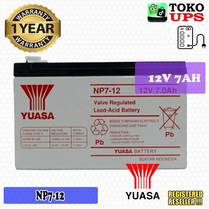 Jual Battery aki kering Baterai UPS Yuasa 12v 7Ah YUASA NP7-12 ...