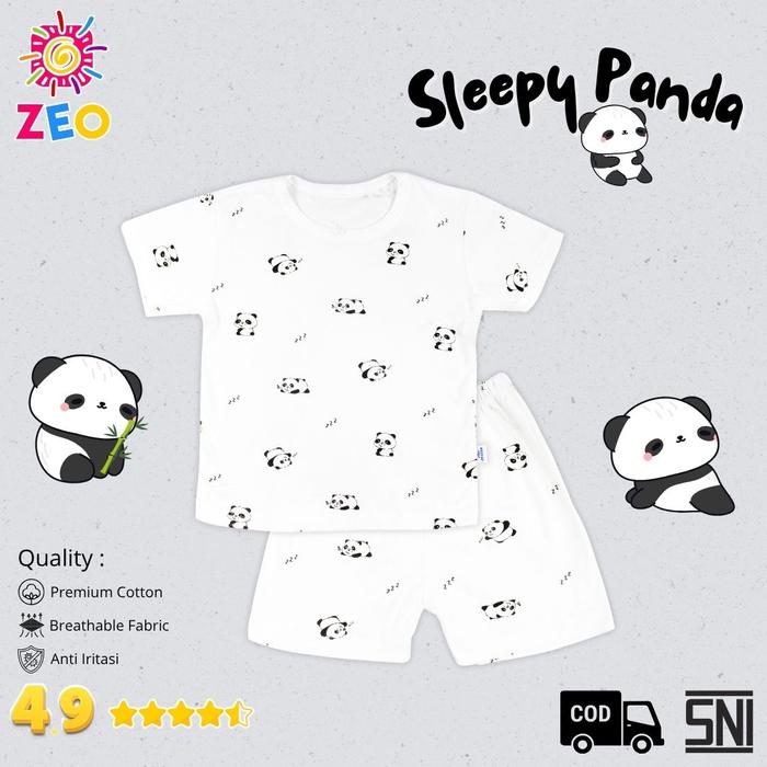 Gambar ZeoBabyKids Baju Setelan Oblong Paha Anak Bayi Unisex Usia 1 - 4 Tahun Bahan Katun Laki-Laki Parsel SPH - Sleepy Panda, 2XL/XXL dari Zeo Baby Kids undefined Tokopedia