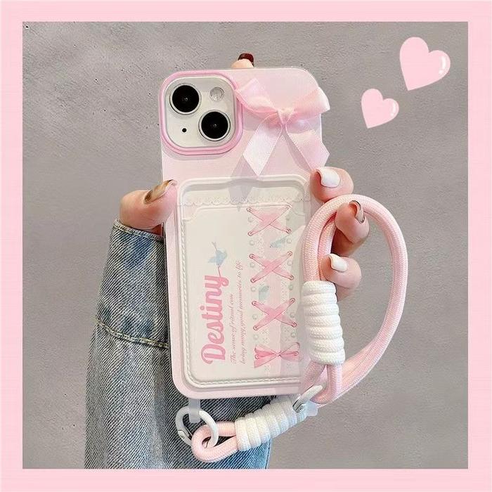 Gambar Case HP Untuk IPhone 7Plus 11 13 15 14 12 Pro Max XR 7 8 6S 6 15 14 Plus X XS Max SE 2020 Surat Bahasa Inggris Pita Sutra Pink Pink Soft Cover - Case 113+Lanyard, iPhone 12 Pro Max dari aoaocase undefined Tokopedia