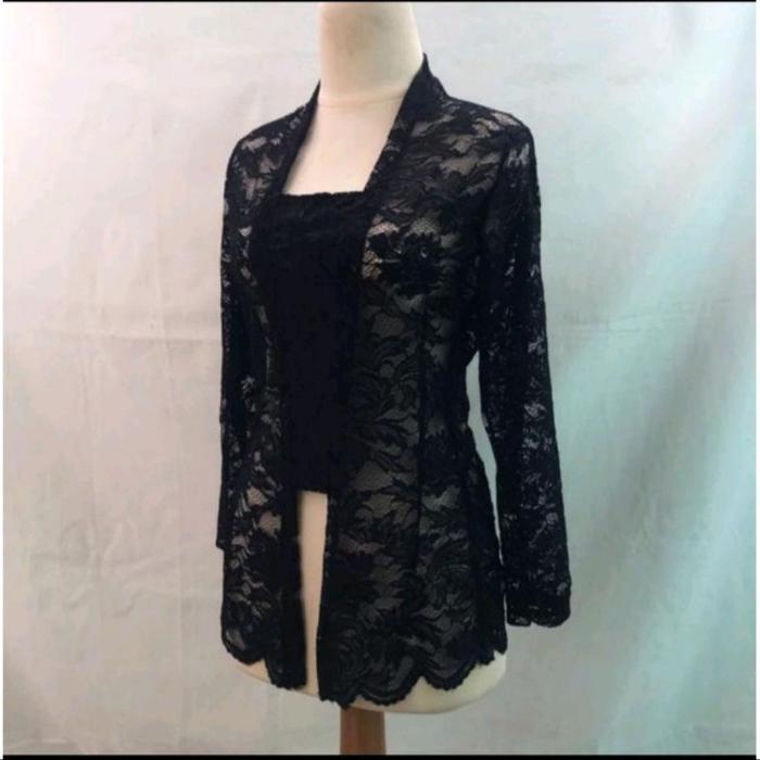 Gambar Kebaya Bali Sofia Brokat Semi Prancis Modern Model Kutu Baru Wanita Kondangan Pesta Baju Wisuda - Dress, Panjang, Atasan - hitam, random dari madinah Busana undefined Tokopedia