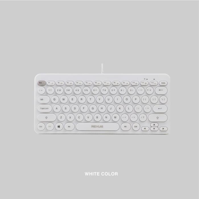 Gambar Rexus K258 / K-258 Mini Keyboard Office Compact Design Wired - Putih dari TokoTeknoPro undefined Tokopedia