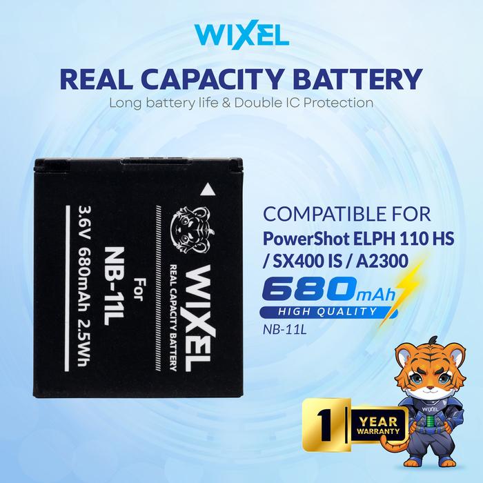 Gambar WIXEL Baterai Kamera NB-11L for Canon PowerShot Digital IXUS 125 HS / 132 / 135 / 141 / 240 / 245 110F / 430F / 90F / 220F / 420F / A2300 / A2400 IS / A2500 / A2600 / A3400 / A3500 / A4000 / ELPH 110 / 115 / 130 Camera Battery Batre Batrai Batrei NB11L dari WIXEL undefined Tokopedia