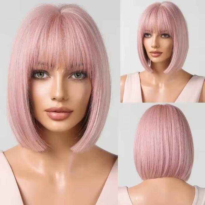 Gambar Wig Rambut Palsu Wanita Cosplay Halloween Wigs Pesta Lurus Pendek with Bangs 30cm - PNK1 30cm dari insideflow id undefined Tokopedia
