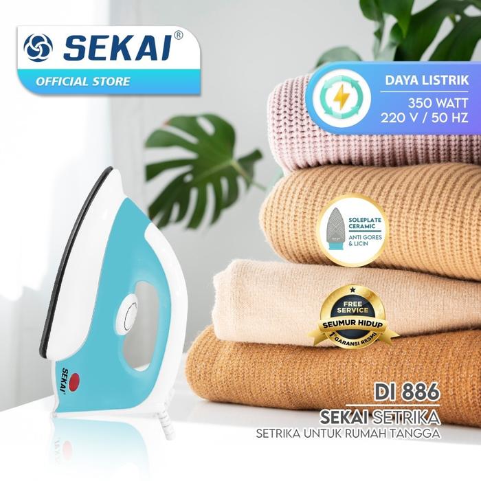 Gambar SEKAI Setrika / Gosokan Pakaian / Setrikaan Listrik Anti Gores - DI 888 / DI 886 DI886 DI888 - DI886 Blue dari Toko AMAC undefined Tokopedia