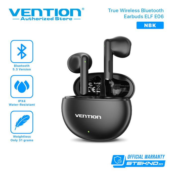 Gambar Vention TWS Wireless Bluetooth ENC Earbuds Earphone Headset Elf E06 - NBKB0 - Black dari Risc Computer undefined Tokopedia