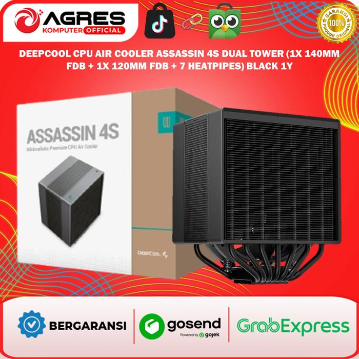 Gambar DEEPCOOL CPU AIR COOLER ASSASSIN 4S DUAL TOWER (1X 140MM FDB + 1X 120MM FDB + 7 HEATPIPES) BLACK 1Y - CPU COOLER - AIR COOLER DUAL TOWER - COOLER PC dari Agres Komputer Official undefined Tokopedia