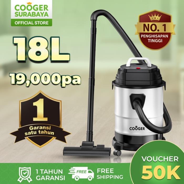Gambar COOGER SURABAYA Vacuum Cleaner Pro Wet Dry 18L 14IN1 Vakum Besar Penyedot Debu Basah Kering Karpet Sofa Vacum Blower Roda Debu Full Stainless Tank dari laztiger 2 undefined Tokopedia