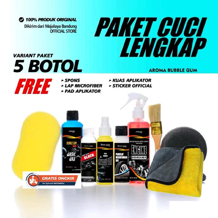 Gambar Terlaris No. 1 | PAKET CUCI KENDARAAN LENGKAP FULL BODY 5 ITEAM by FOURCLEAN Auto Care + FREE APLIKATOR dari FOURCLEAN.ID undefined Tokopedia