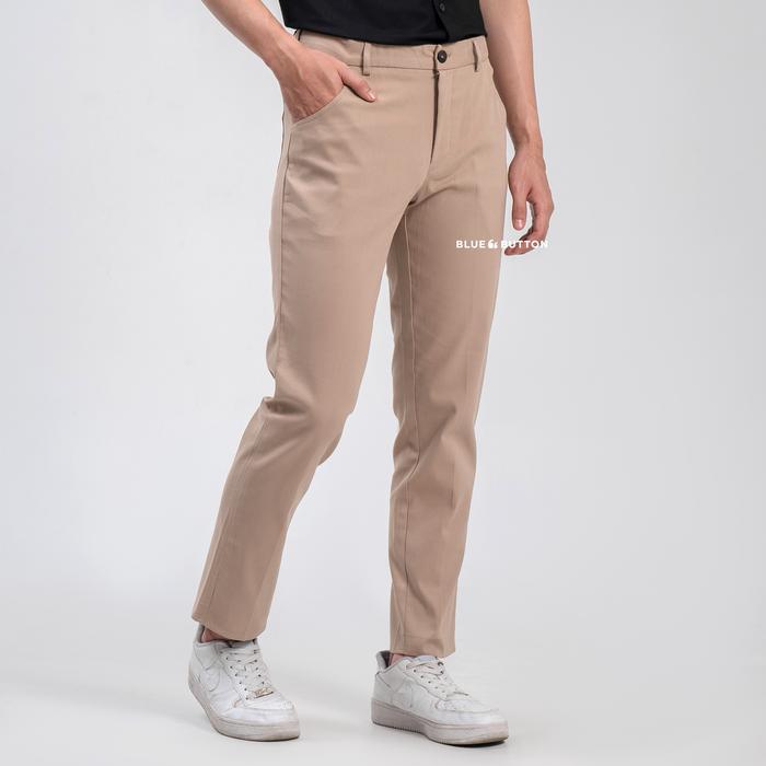 Gambar BLUEBUTTON Celana Chinos Pria Celana Ankle Pants Cowok Reguler fit Celana Panjang Pria Celana Panjang Cowok Khaki Casual  Formal  Nyaman  Lembut  Melar - Khaki, 28 dari BlueButton undefined Tokopedia