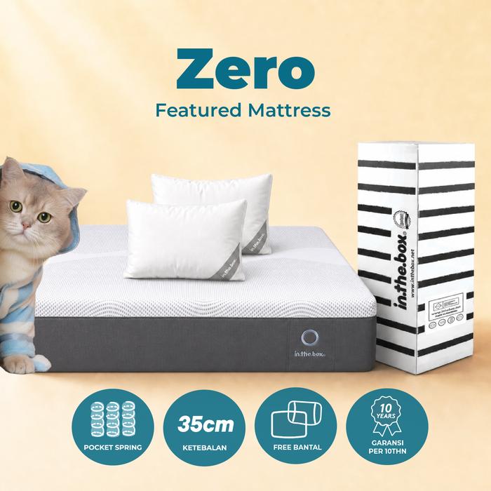 Gambar Kasur Spring Bed 30 cm INTHEBOX Zero Knitted Fabric - FREE Bantal - 100x200 dari INTHEBOX_NEW undefined Tokopedia
