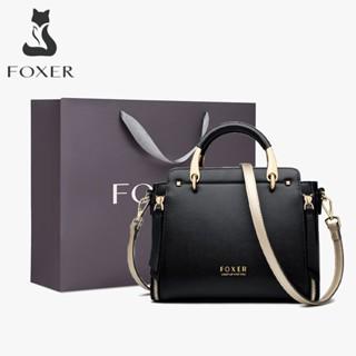 Gambar FOXER Tas Tangan Kulit Asli Tas Bahu Wanita Tas Selempang Dengan Tali Bahu Yang Dapat Disesuaikan - Hitam dari FOXER.Id undefined Tokopedia