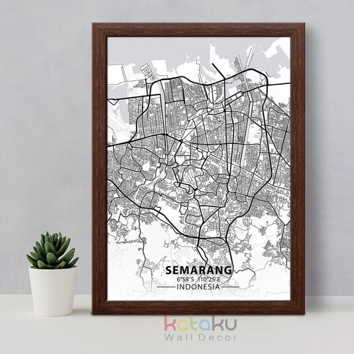 Gambar Semarang City Map Art Hiasan Dinding Poster Peta Semarang Wall Decor - Bingkai Coklat dari Kataku Wall Decor undefined Tokopedia