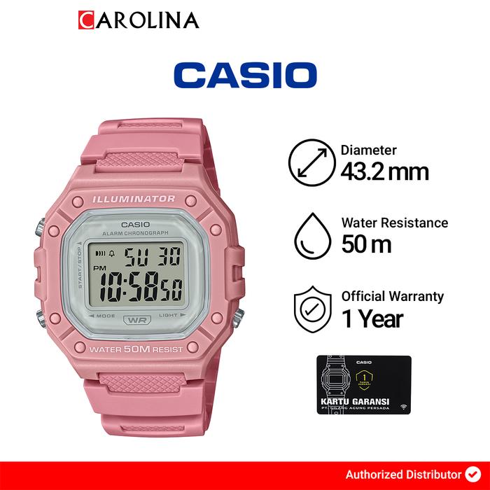 Gambar Jam Tangan Wanita Casio Pop W-218HC-4A Digital Quartz Watch Pink Dial Resin Band - W-218HC-4A, Standar dari Carolina Watch undefined Tokopedia