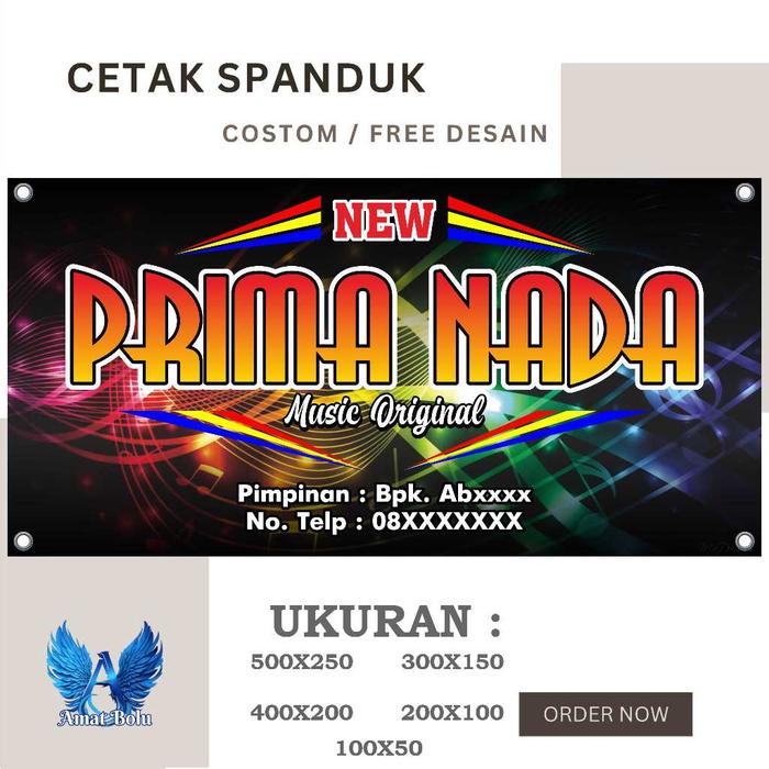 Gambar Spanduk  / Baliho / MMT Banner Baliho ACARA MUSIC , ORKES , DANGDUT PRIMA NADA Costom Desain - 250x150 dari Jennaira stores undefined Tokopedia
