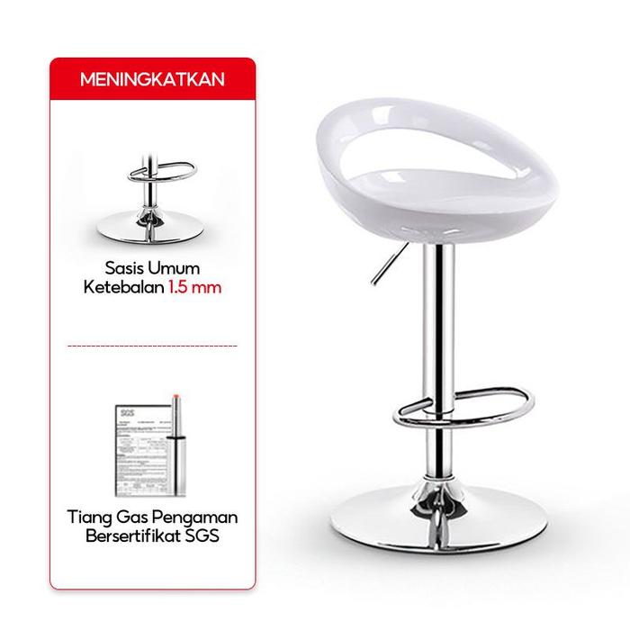 Gambar HANRIVER & KUCADI Kursi Bar Mini Baja Tahan Karat Kursi Barstool Hidrolik Bulat Kursi Cafe Kursi Kitchenset Dudukan Lapis Kulit Sintetis [ Garansi 5 Tahun ] - Plastik putih dari IDKUCA undefined Tokopedia