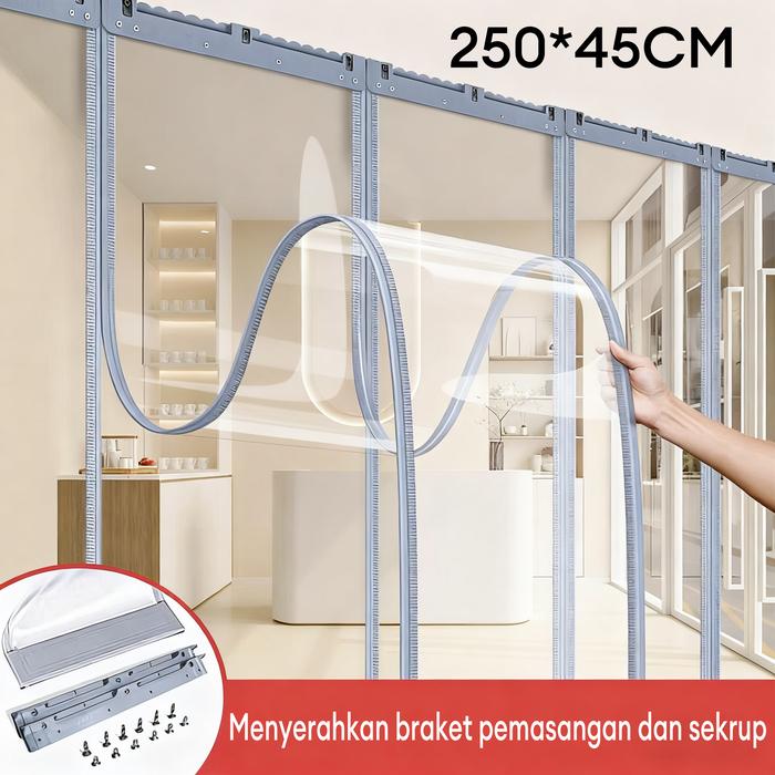 Gambar 【Siap kirim】Tirai Lembut Magnetik Elegan Reaim Terbuat dari Plastik PVC (Dirancang khusus untuk ruangan ber-AC) Tirai PVC Sepenuhnya Transparan Menjaga Kehangatan  Tahan Angin  Partisi dan Udara Dingin - Tirai Pintu Magnetik PVC-250X45CM dari wild.breathes undefined Tokopedia