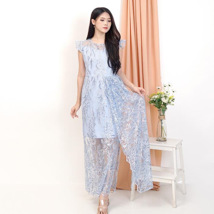 Gambar K269 Semi LongDress Wanita Korean Style Kekinian / Gaun Pesta Formal Mewah Elegan / Baju Panjang Kondangan Remaja Bridesmaid Wedding Dress Natal Graduation Dress Midi Brokat gaun bridesmaid kristen warna hijau sage ĺ warna biru - Baby Blue dari Kenmoderu_NEW undefined Tokopedia