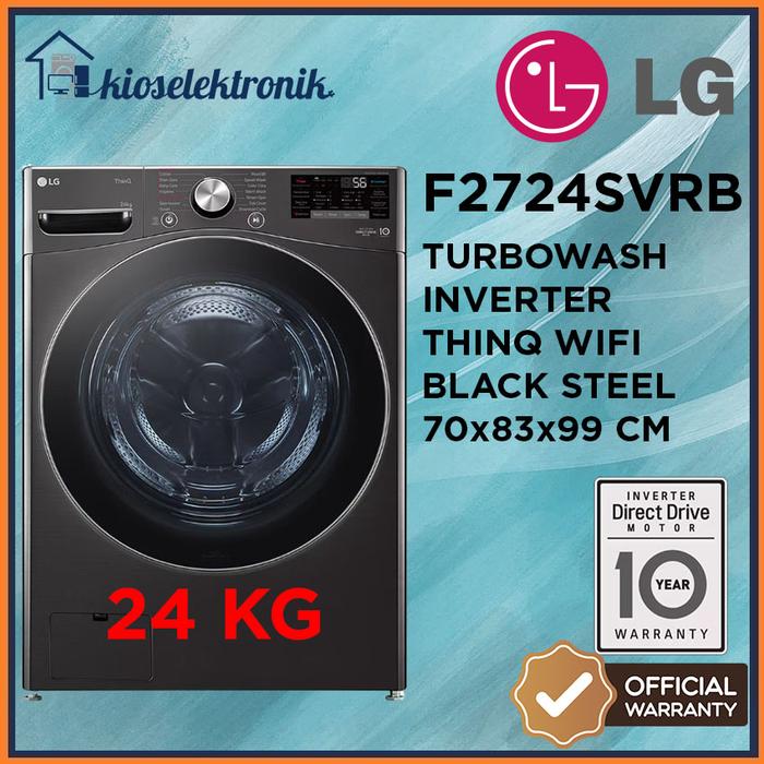 Gambar LG Mesin Cuci Front Loading 24 kg F2724SVRB / F 2724 SVRB / F2724 - AI DD Steam TurboWash 49 Menit Inverter Direct Drive Motor ThinQ Garansi Resmi 10 Tahun dari Kios Elektronik undefined Tokopedia
