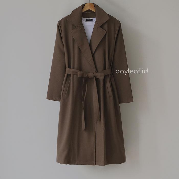 Gambar Bayleaf.id Violet Long Coat Material Finewoll / Long Outer Basic Wanita - COFFEE, XS dari bayleaf.id Kota Kediri Tokopedia