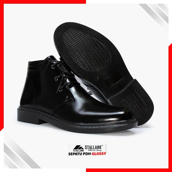 Gambar STALLANK || Sepatu PDH Pria Boot Glossy Asli Kulit - Hitam, 39 dari STALLANK Kota Bandung Tokopedia