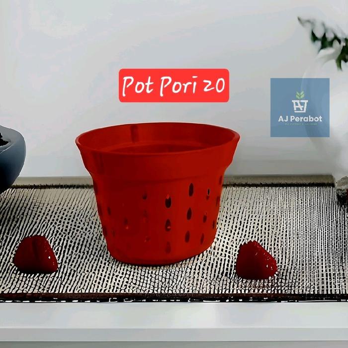 Gambar GROSIR 1 LUSIN POT lubang Banyak ukuran 20 / Pot Pori 20 / Pot Dendro / Pot Tanaman / Pot Bunga / Pot Plastik / Pot Kembang - Bata 1 Lusin dari AJ Perabot undefined Tokopedia