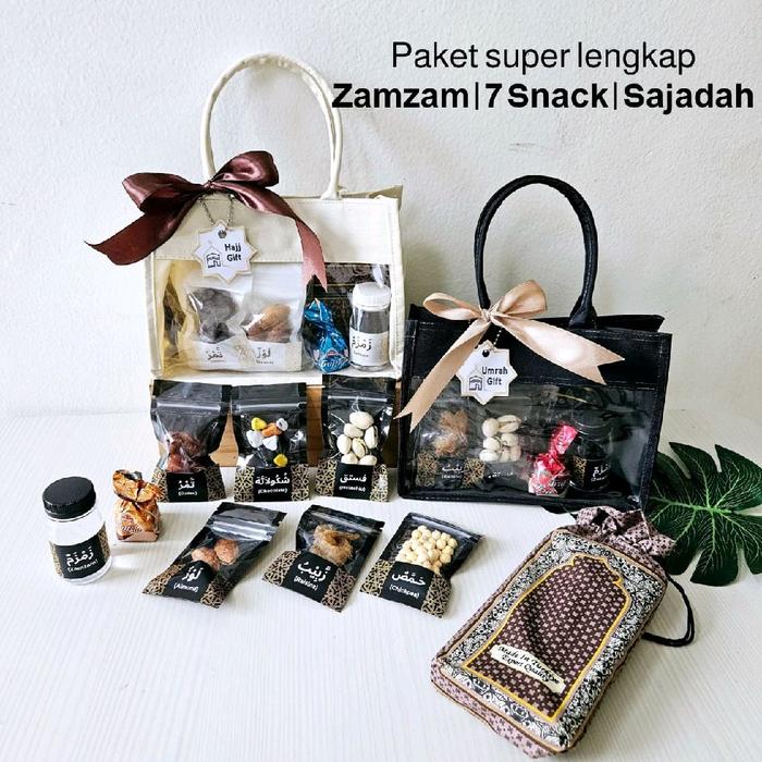 Gambar Oleh Oleh Souvenir Haji Umroh Snack Arab Air Zam Zam Sajadah Travel [Paket Berkah] - Hitam, Haji dari Diandra Kreasi undefined Tokopedia