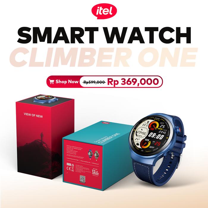 Gambar [Toko] itel Smartwatch O43 Max  watch 1.43 inch AMOLED Touch Screen IP68 water proof Jam Tangan Pria fitness tracking Official smart band - biru dari Itel Accessory ID Store undefined Tokopedia