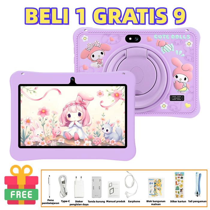 Gambar [Beli 1 Dapat 9+COD]Hancdon 7 inch Tablet Edukasi Anak/tablet anak Anak F06/Tablet Android Untuk Belajar Anak/Tablet Aipet Anak Murah/Tablet Android Untuk Belajar Anakeducational Kids 2025 - F06-7 inch-Purple, 8GB+256GB dari 5G Hancdon tablet undefined Tokopedia