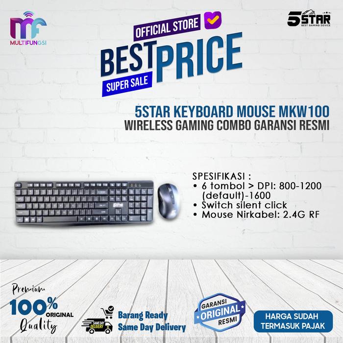 Gambar 5Star Keyboard Mouse MKW100 Wireless Gaming Combo Garansi Resmi dari Multifungsi ID undefined Tokopedia