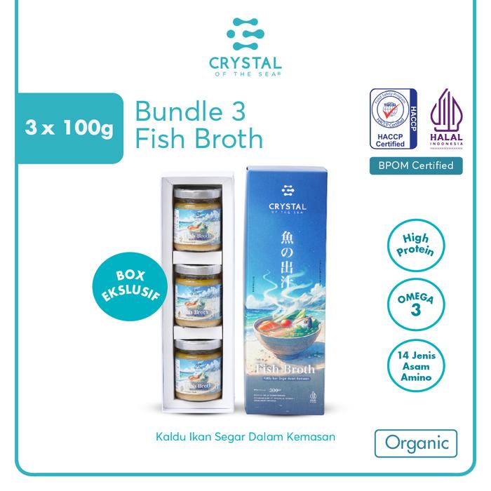 Gambar Crystal of The Sea | Fish Broth (Exclusive Box - 3 x 100gr) / Kaldu Ikan dalam kemasan /  Kaldu MPASI Natural / Kaldu Non MSG Sehat / Kaldu kaya protein (Albumin) untuk mempercepat pemulihan / Kaya Omega 3 / Vitamin pasca operasi bumbu dapur dari Crystal of the Sea_NEW undefined Tokopedia